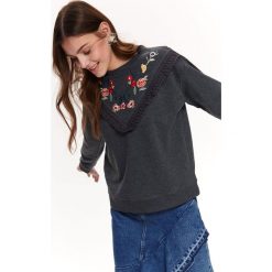 BLUZA DAMSKA, Z HAFTEM. Szare bluzy bez kaptura damskie TROLL, xs. W wyprzedaży za 39.99 zł.