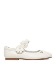 Guess Baleriny CEO-CS6666-1(IV)DZ Biały. Białe baleriny dziewczęce Guess, z aplikacjami, ze skóry. Za 179.99 zł.