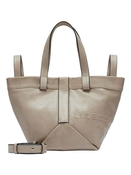 Liebeskind Berlin Skórzany shopper bag w kolorze szarobrązowym - 47 x 34 x 18 cm rozmiar: onesize. Brązowe shopper bag damskie LIEBESKIND BERLIN, bez wzorów, z materiału, na ramię, bez dodatków. Za 587.99 zł.