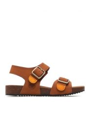 Timberland Sandały Castle Island 2 Strap TB0A427QF13 Brązowy. Brązowe sandały dziewczęce Timberland, z materiału, bez zapięcia. Za 239.99 zł.