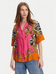 Versace Jeans Couture Koszula 78HAL2P9 Różowy Relaxed Fit. Czerwone koszule damskie Versace Jeans Couture, bez wzorów, z jeansu, bez kołnierzyka, bez ramiączek. Za 959.99 zł.