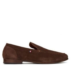 Półbuty Tommy Hilfiger. Brązowe półbuty męskie Tommy Hilfiger, bez zapięcia. Za 459.99 zł.