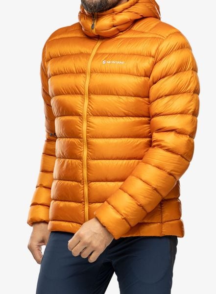 Kurtka puchowa męska Montane Alpine 850 Lite Hoodie. Brązowe kurtki męskie Montane, na zimę, l, bez wzorów, z materiału, bez kaptura. Za 1,132.99 zł.