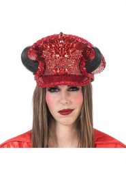 CHAKS Kapelusz kostiumowy "Red Devil" w kolorze czerwonym rozmiar: onesize. Czerwone kapelusze damskie CHAKS, bez wzorów, z materiału. Za 149.66 zł.