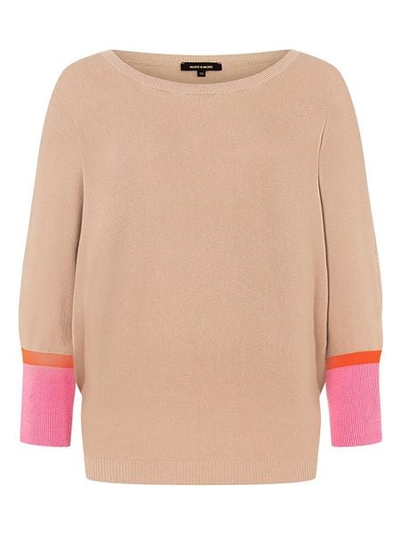 More & More Sweter w kolorze beżowo-różowym rozmiar: 42. Brązowe swetry klasyczne damskie MORE & MORE, s, z wiskozy, bez kołnierzyka. Za 105.38 zł.