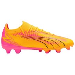 Buty piłkarskie Puma Ultra Match FG/AG 107754 03 pomarańczowe. Brązowe buty fitness męskie do piłki nożnej. Za 412.57 zł.
