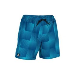 Spodenki surfing krótkie BBS 100 Square męskie. Niebieskie szorty męskie OLAIAN, bez wzorów, z materiału, sportowe. Za 29.99 zł.