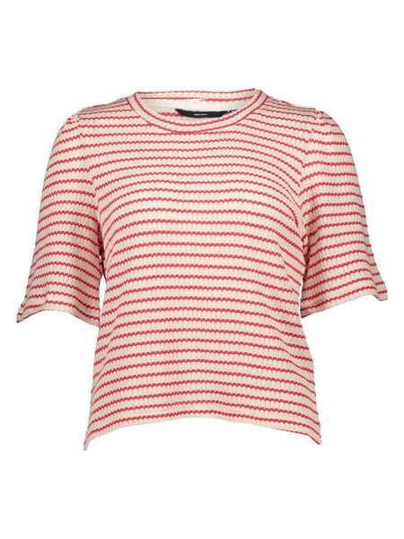 Vero Moda Bluzka w kolorze beżowym rozmiar: S. Brązowe bluzki damskie Vero Moda, s, bez wzorów, prążkowane, bez kołnierzyka, bez ramiączek. Za 81.95 zł.