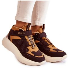 Damskie Buty Sportowe Memory Foam System Big Star KK274404 Brązowe. Brązowe buty sportowe na co dzień damskie bez wzorów, ze skóry. Za 330.75 zł.