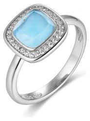 Les Petites Précieuses Srebrny pierścionek z topazem i cyrkoniami rozmiar: 60. Szare pierścionki damskie Les Petites Précieuses, z cyrkonią, srebrne. Za 244.22 zł.