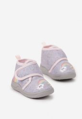 Szare Płaskie Kapcie Ozdobione Motywem Tęczy Emiretta. Szare sukienki niemowlęce Born2be, z aplikacjami, bez ramiączek. Za 29.99 zł.