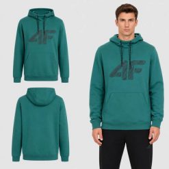 BLUZA MĘSKA DRESOWA 4F Z KAPTUREM Z NADRUKIEM M2133 KOLOR ZIELONY. Zielone bluzy z kapturem męskie 4f, l, z bawełny. Za 132.00 zł.