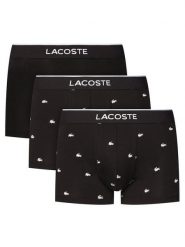 Lacoste Komplet 3 par bokserek 5H1299 Czarny. Czarne bokserki męskie Lacoste, bez wzorów, z bawełny. Za 199.99 zł.