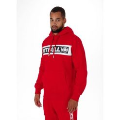 Bluza męska Pitbull z kapturem Sherwood. Czerwone bluzy sportowe męskie PITBULL, bez wzorów, sportowe, bez kołnierzyka, bez ramiączek. Za 239.00 zł.