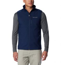 Columbia Bezrękawnik Ascender Softshell 2071354464. Niebieskie kurtki softshell damskie Columbia, s, bez wzorów, z softshellu, bez kaptura. Za 290.99 zł.