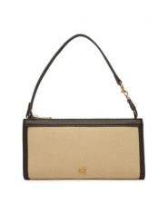 Calvin Klein Torebka Ck Canvas Convertible Pouch LV04F1126G Beżowy. Brązowe torebki klasyczne damskie CALVIN KLEIN, bez wzorów, z materiału, bez dodatków. Za 369.99 zł.