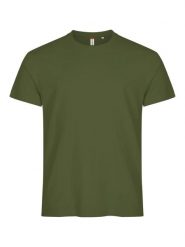 Clique Basic-T T-shirt męski dopasowany krój 100% bawełna - olive green. Zielone t-shirty męskie CLIQUE, m, bez wzorów, z bawełny, bez kołnierzyka. Za 82.57 zł.