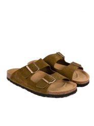 BABUNKERS Family Skórzane klapki w kolorze zielonym rozmiar: 44. Zielone klapki i japonki męskie BABUNKERS Family, ze skóry. Za 165.99 zł.