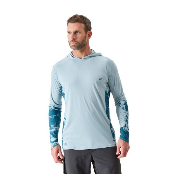 Koszulka wędkarska Caperlan Anty-UV Caperlan 500 UPF 50+. Niebieskie koszulki męskie z długim rękawem CAPERLAN, l, z materiału. Za 89.99 zł.