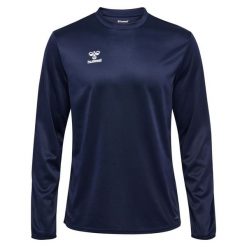 Bluza Hummel Essential. Niebieskie bluzy sportowe damskie HUMMEL, bez wzorów, z materiału, bez ramiączek, bez kaptura. Za 152.50 zł.