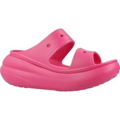 Sandały CROCS CRUSH SANDAL Rose. Czerwone sandały damskie Crocs, bez wzorów, z gumy, bez obcasa. Za 239.99 zł.
