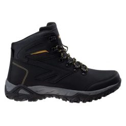 Buty Hi-Tec Medin Mid 92800377415 czarne. Czarne buty sportowe na co dzień męskie z materiału, bez zapięcia. Za 284.10 zł.