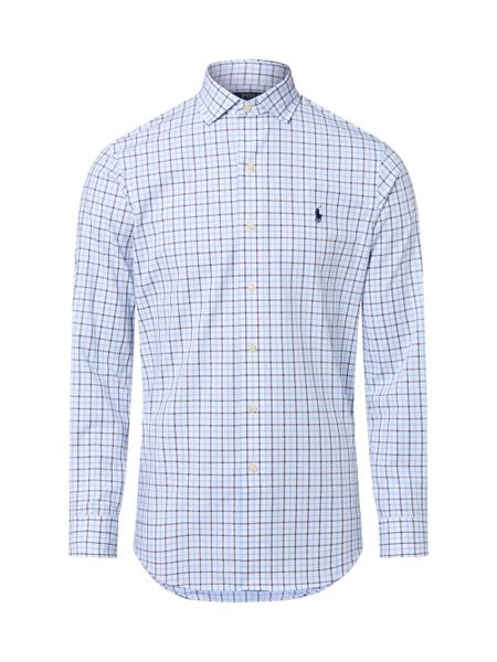 Polo Ralph Lauren Męska koszula casual Mężczyźni Comfort Fit Bawełna niebieski w kratkę, M. Niebieskie koszule męskie Polo Ralph Lauren, m, bez wzorów, z bawełny, bez kołnierzyka, bez ramiączek. Za 699.95 zł.