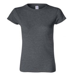 Koszulka Damska Krótki Rękaw Soft Style. Szare bluzki damskie Gildan, m, bez wzorów, sportowe, bez kołnierzyka, bez ramiączek. Za 28.99 zł.