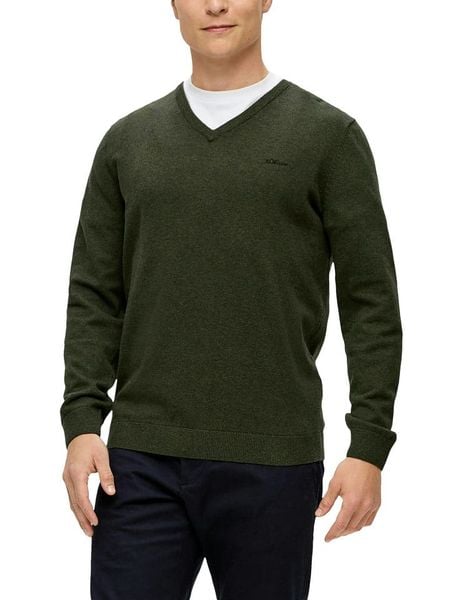 S.Oliver Sweter w kolorze khaki rozmiar: S. Brązowe swetry męskie S.Oliver, s, bez wzorów, z bawełny, bez kołnierzyka. Za 95.95 zł.