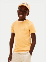 Tommy Hilfiger T-Shirt KB0KB06879 Pomarańczowy Regular Fit. Brązowe t-shirty chłopięce Tommy Hilfiger, bez wzorów, z bawełny, bez ramiączek. Za 109.99 zł.