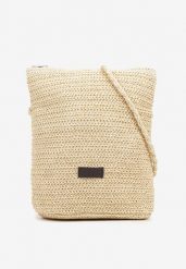 Beżowa Pleciona Torebka Typu Listonoszka Savellea. Brązowe shopper bag damskie Renee, bez wzorów, bez dodatków. Za 44.99 zł.