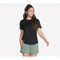 Koszulka Damska Skechers. Czarne bluzki sportowe damskie Skechers, bez kołnierzyka, bez ramiączek. Za 120.99 zł.