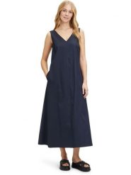 Vera Mont Sukienka w kolorze granatowym rozmiar: 46. Niebieskie sukienki damskie Vera Mont, bez wzorów, bez kołnierzyka, bez ramiączek, midi. Za 139.20 zł.