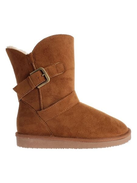 Blackfield Botki zimowe "Eden" w kolorze jasnobrązowym rozmiar: 37. Brązowe botki damskie Blackfield, na zimę, z materiału, z okrągłym noskiem, bez obcasa, bez zapięcia. Za 130.99 zł.