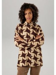 Aniston Bluzka w kolorze beżowo-brązowym rozmiar: 46. Brązowe bluzki damskie Aniston, bez wzorów, z wiskozy, bez kołnierzyka, bez ramiączek. Za 89.95 zł.