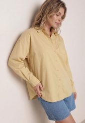 Żółta Bawełniana Koszula o Kroju Oversize Nororena. Żółte koszule damskie Born2be, l, bez wzorów, z bawełny, eleganckie, bez kołnierzyka, bez ramiączek. Za 89.99 zł.