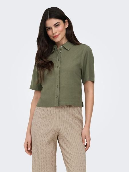 ONLY Bluzka w kolorze khaki rozmiar: XL. Brązowe bluzki damskie Only, xl, bez wzorów, bez kołnierzyka, bez ramiączek. Za 78.66 zł.