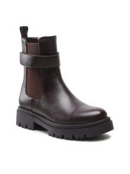 Jenny Fairy Botki WS5865-01 Brązowy. Brązowe botki damskie Jenny Fairy, ze skóry, bez obcasa, na płaskiej podeszwie, bez zapięcia. Za 84.99 zł.