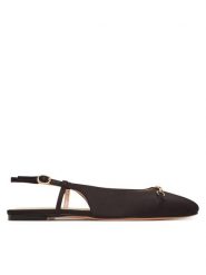 TWINSET Sandały 251TCP082 Czarny. Czarne sandały damskie Twinset, bez wzorów, z materiału, bez obcasa, na płaskiej podeszwie. Za 429.99 zł.