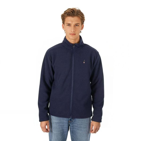 Bluza polarowa męska AULP VISOL z podszewką. Niebieskie bluzy bez kaptura męskie Aulp, l, z materiału. Za 167.99 zł.