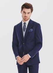 PAKO LORENTE - Granatowa marynarka garniturowa z wełną. Marynarki męskie Pako Lorente, bez wzorów, z poliesteru. Za 1,189.99 zł.