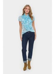 SAINT TROPEZ Bluzka w kolorze turkusowym rozmiar: L. Niebieskie bluzki damskie Saint Tropez, l, bez wzorów, bez kołnierzyka, bez ramiączek. Za 124.95 zł.