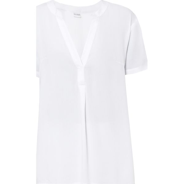 Długa tunika ze zrównoważonej wiskozy. Białe tuniki damskie bonprix, bez wzorów, z wiskozy, bez kołnierzyka, bez ramiączek. Za 82.99 zł.