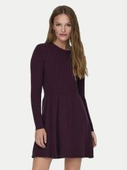 ONLY Sukienka dzianinowa 15306551 Bordowy Regular Fit. Czerwone sukienki damskie Only, l, bez wzorów, z dzianiny, bez kołnierzyka, bez ramiączek. Za 199.99 zł.