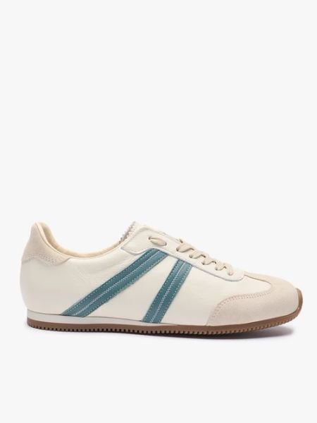 Kremowe półbuty sportowe z turkusowym paskiem. Brązowe półbuty damskie Ryłko, bez wzorów, ze skóry, klasyczne, z okrągłym noskiem, bez obcasa, na płaskiej podeszwie. Za 449.99 zł.