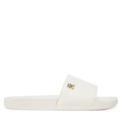 Klapki Tommy Hilfiger. Białe klapki damskie Tommy Hilfiger, bez wzorów, bez obcasa. Za 159.99 zł.