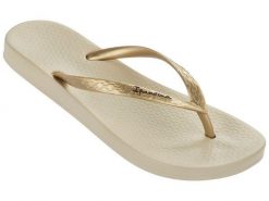 Japonki plażowe damskie Ipanema Anatomic Tan FEM. Brązowe klapki damskie Ipanema, bez wzorów, z gumy, bez obcasa, na płaskiej podeszwie. Za 36.99 zł.