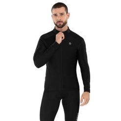 Męska kurtka rowerowa softshell Kolarstwo Siroko J1 Furkapass. Czarne kurtki męskie SIROKO, m, bez wzorów, z materiału, bez kaptura. W wyprzedaży za 430.05 zł.