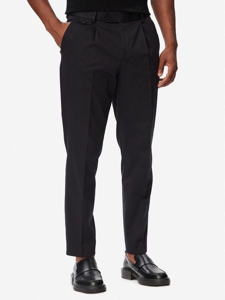 BOSS Spodnie materiałowe H-Perin 50567533 Granatowy Tapered Fit. Niebieskie spodnie materiałowe męskie Boss, bez wzorów, z bawełny. Za 899.99 zł.