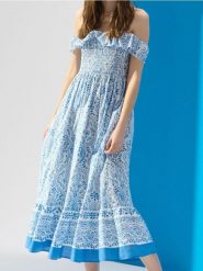 Bawełniana sukienka midi w stylu boho - wielobarwny. Sukienki damskie Sinsay, l, bez wzorów, z bawełny, boho, bez kołnierzyka, bez ramiączek, midi. Za 49.99 zł.
